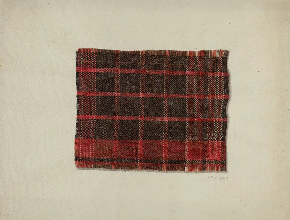 Piece of Wool Plaid by Raymond Manupelli, index of american design, 1938