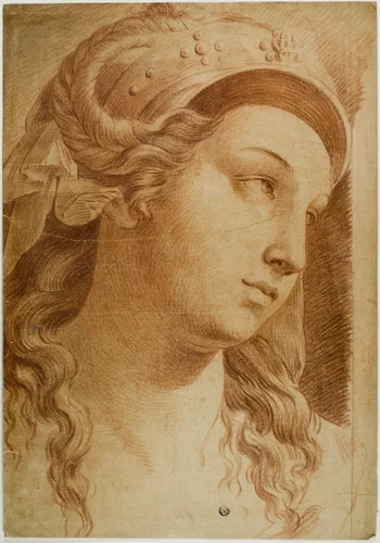 Head of Comity by Raffaello Sanzio, drawing, 1745-1755