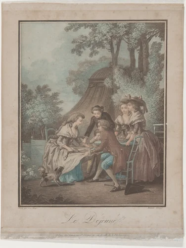 The Lunch by Louis Marin Bonnet, print, 1787-1793