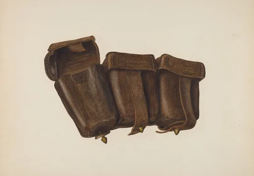 Leather Cartridge Case by Fred Hassebrock, index of american design, 1935-1942