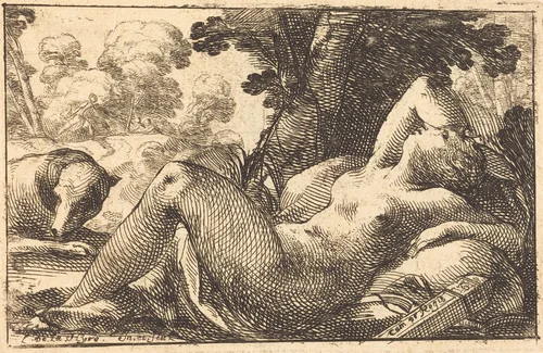 Diana Recumbent by Laurent de La Hyre, print, 1620-1630