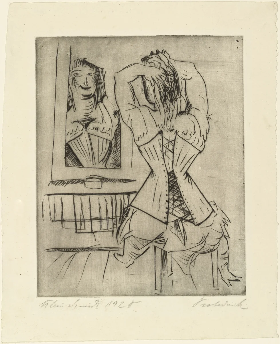 Before the Mirror (Vor dem Spiegel) by Paul Kleinschmidt, print, 1920