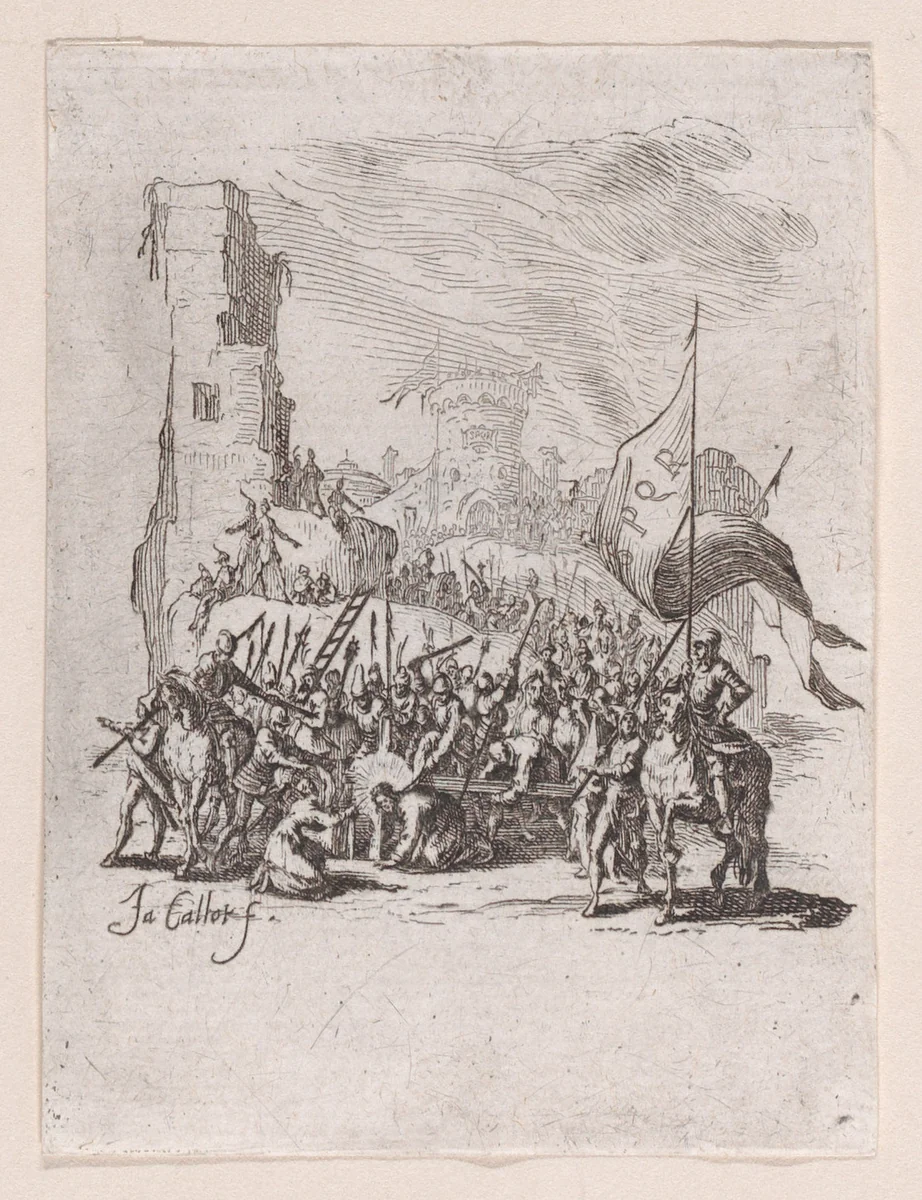Le Portement de Croix (Jesus Carrying the Cross), from "La Petite Passion" (The Little Passion) by Jacques Callot, print, 1624-1625