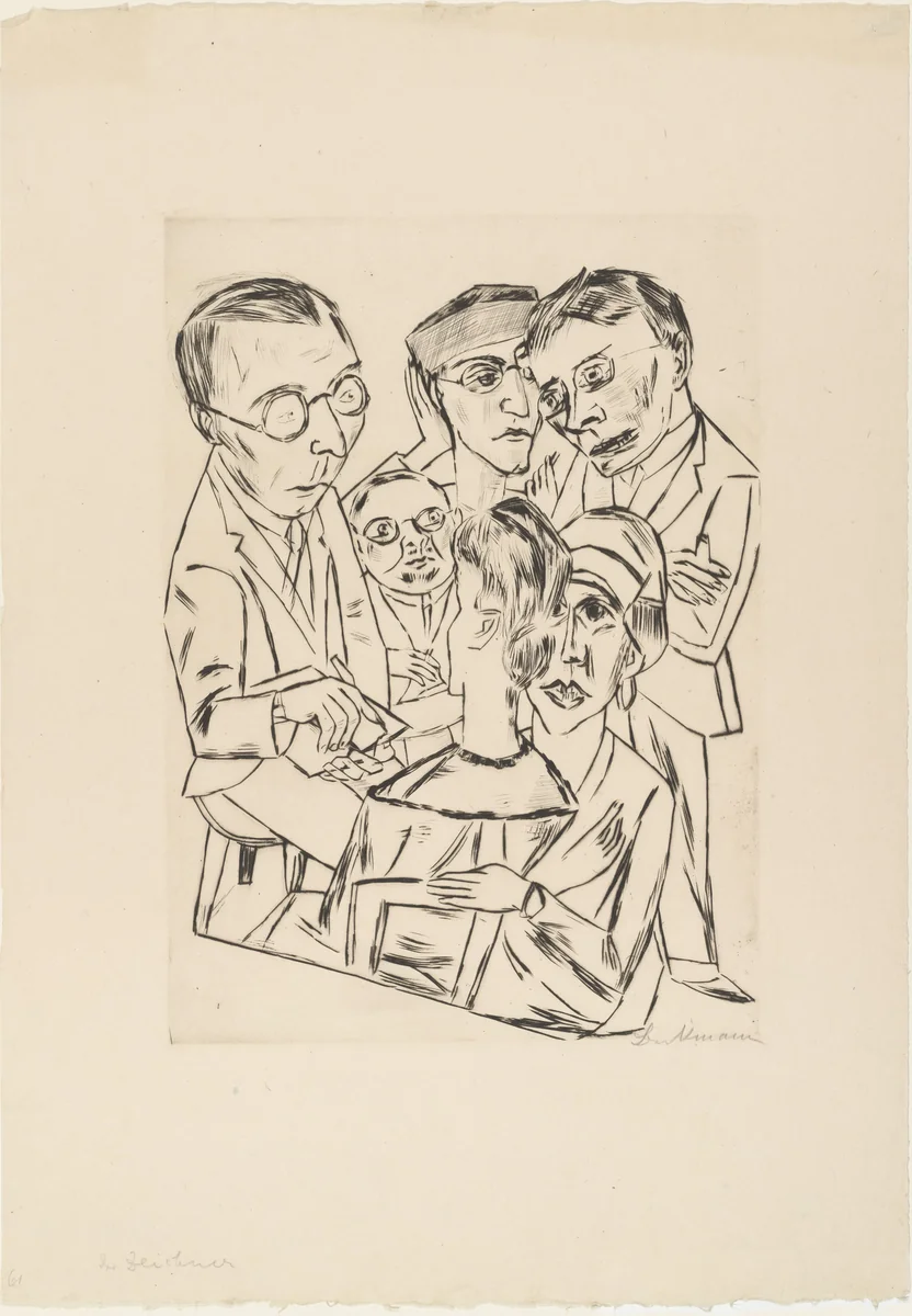 The Draftsman in Society (Der Zeichner in Gesellschaft) by Max Beckmann, print, 1922