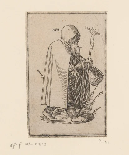 Een monnik van een bedelorde by anonymous, print, 1526-1600