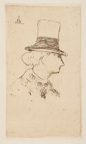 Portrait of Charles Baudelaire, in profile by Edouard Manet, print, 1862