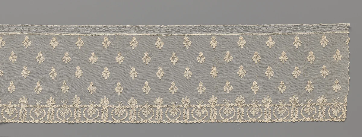 Strook naaldkant met strooipatroon van hangende korenschoven by anonymous, other, 1800-1815