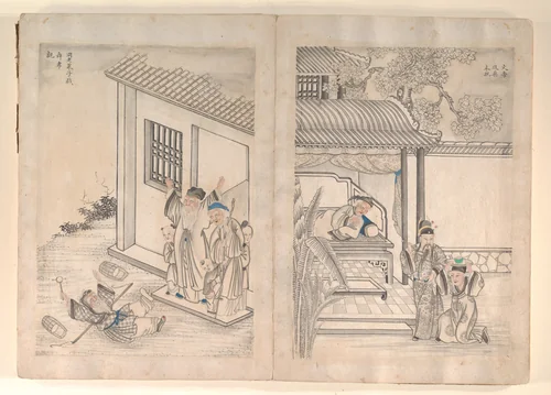 Twenty-four Paragons of Filial Piety by Unidentified Artist, painting, 1800-1899