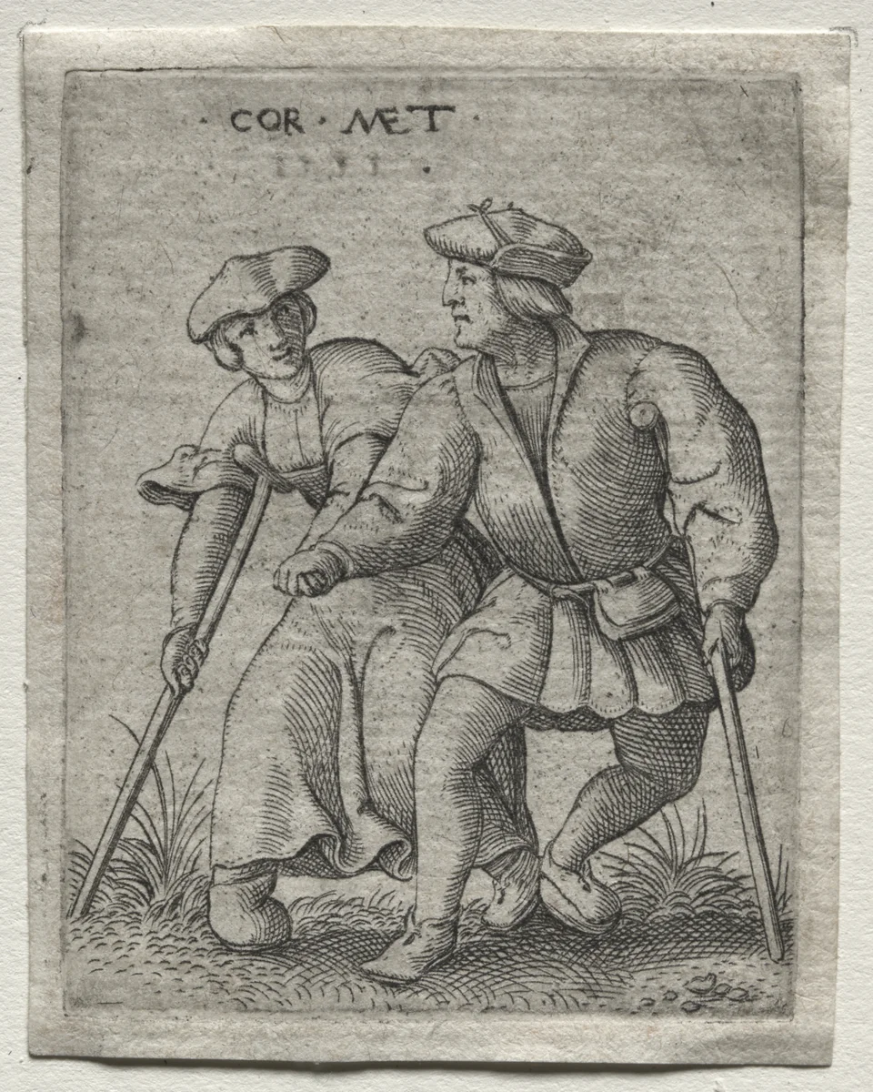Dancing Cripples by Cornelis Massys, print, 1528-1548