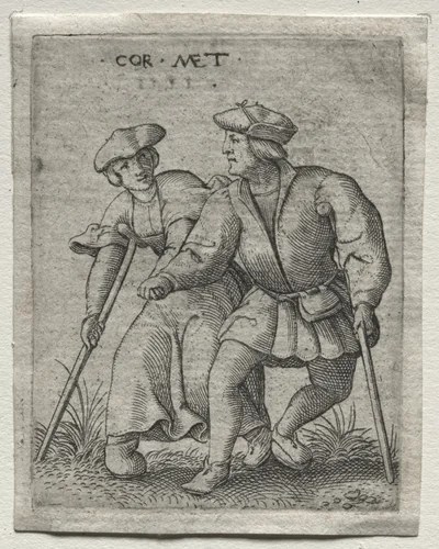 Dancing Cripples by Cornelis Massys, print, 1528-1548