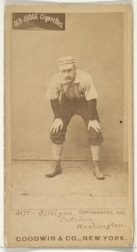 Andrew Bernard "Barney" Gilligan, Catcher, Washington Nationals, from the Old Judge series (N172) for Old Judge Cigarettes by Goodwin & Company, photograph, 1887