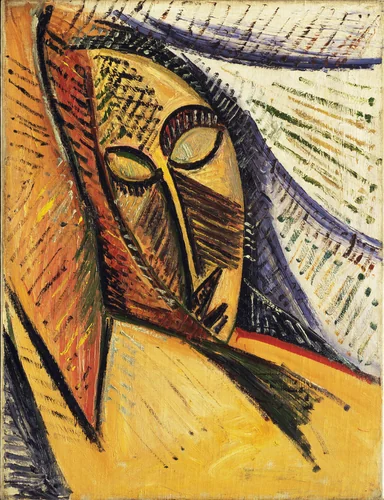 Head of a Sleeping Woman (Study for Nude with Drapery) by Pablo Picasso, painting, 1907