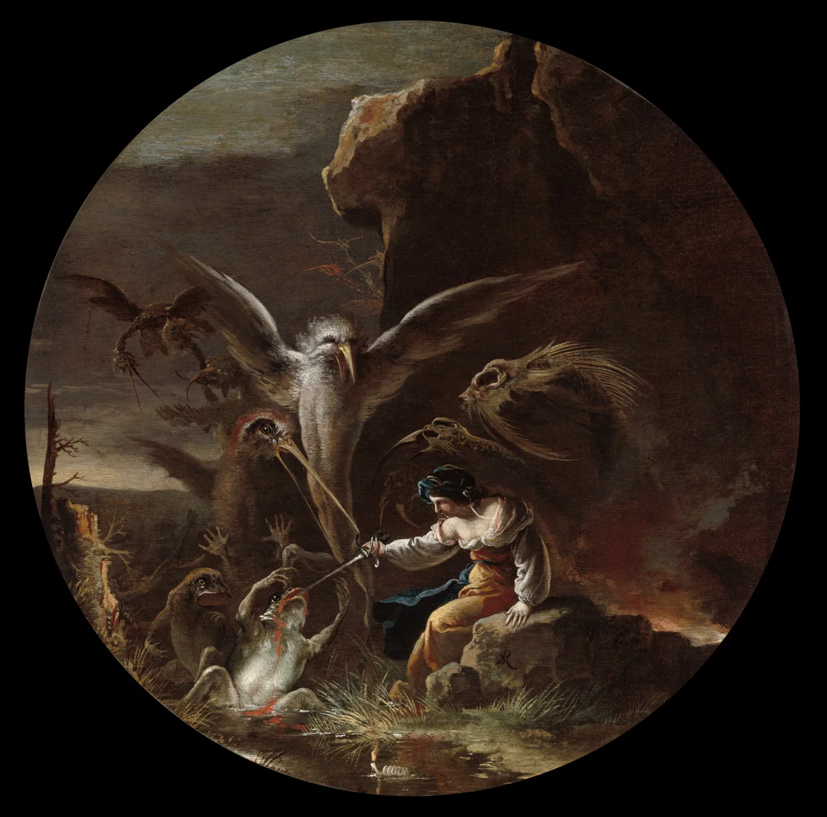 Scenes of Witchcraft: Morning by Salvator Rosa, painting, 1640-1654