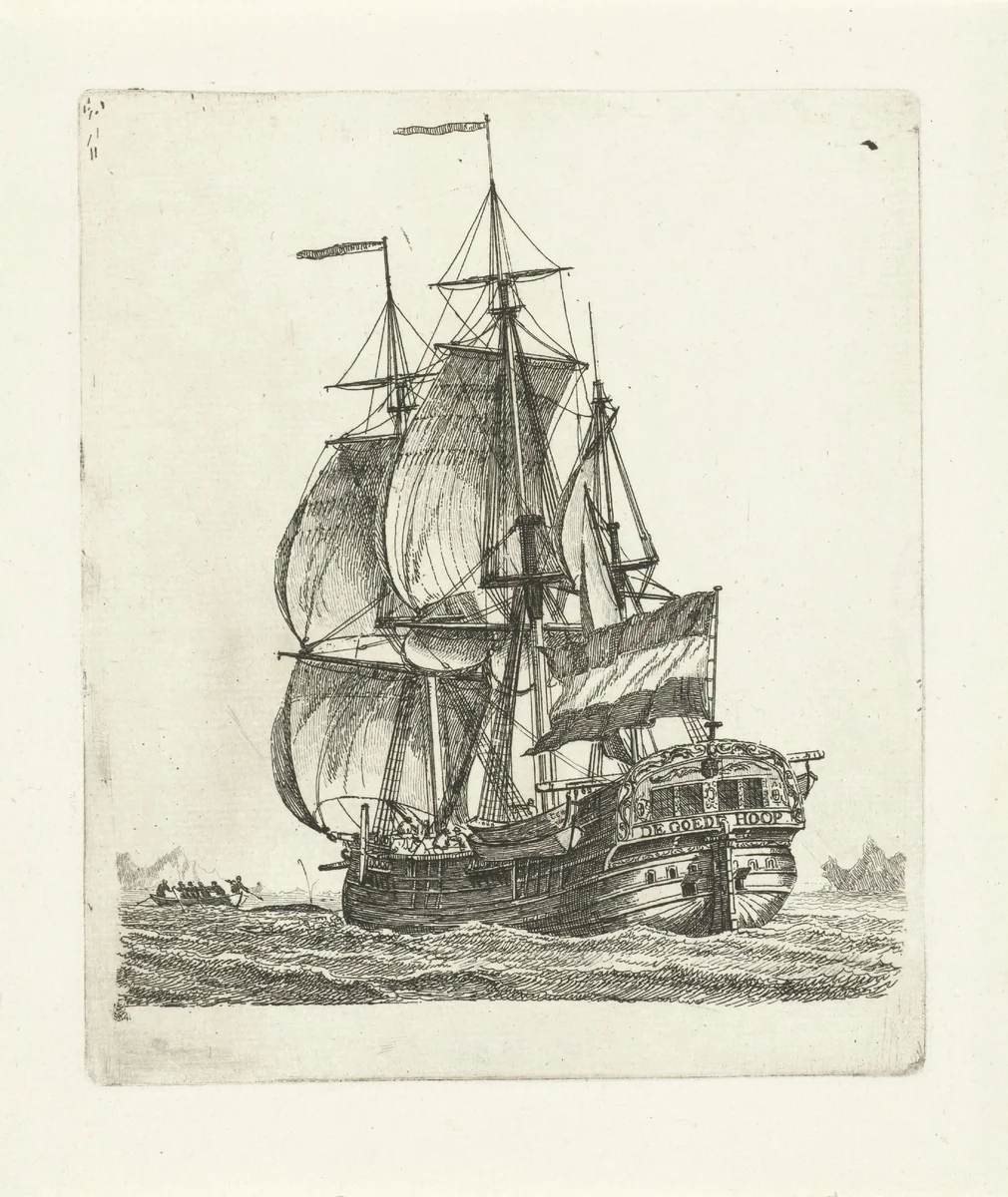 Driemaster 'De Goede Hoop' by Gerrit Groenewegen, print, 1790