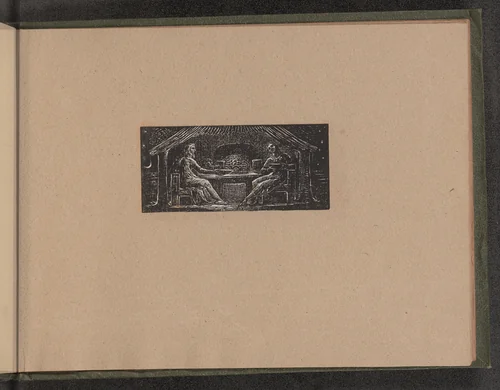 Thenot and Colinet Eat their Evening Meal by William Blake, print, 1821