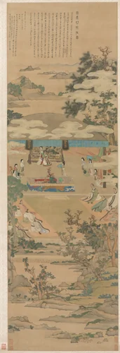 Lady Xuanwen Giving Instruction on the Rites of Zhou by Chen Hongshou, painting, 1638