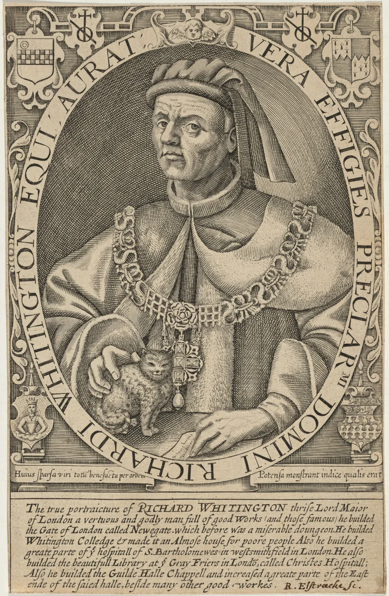 Sir Richard Whittington, Lord Mayor of London by Renold Elstrack, print, 1571-1625