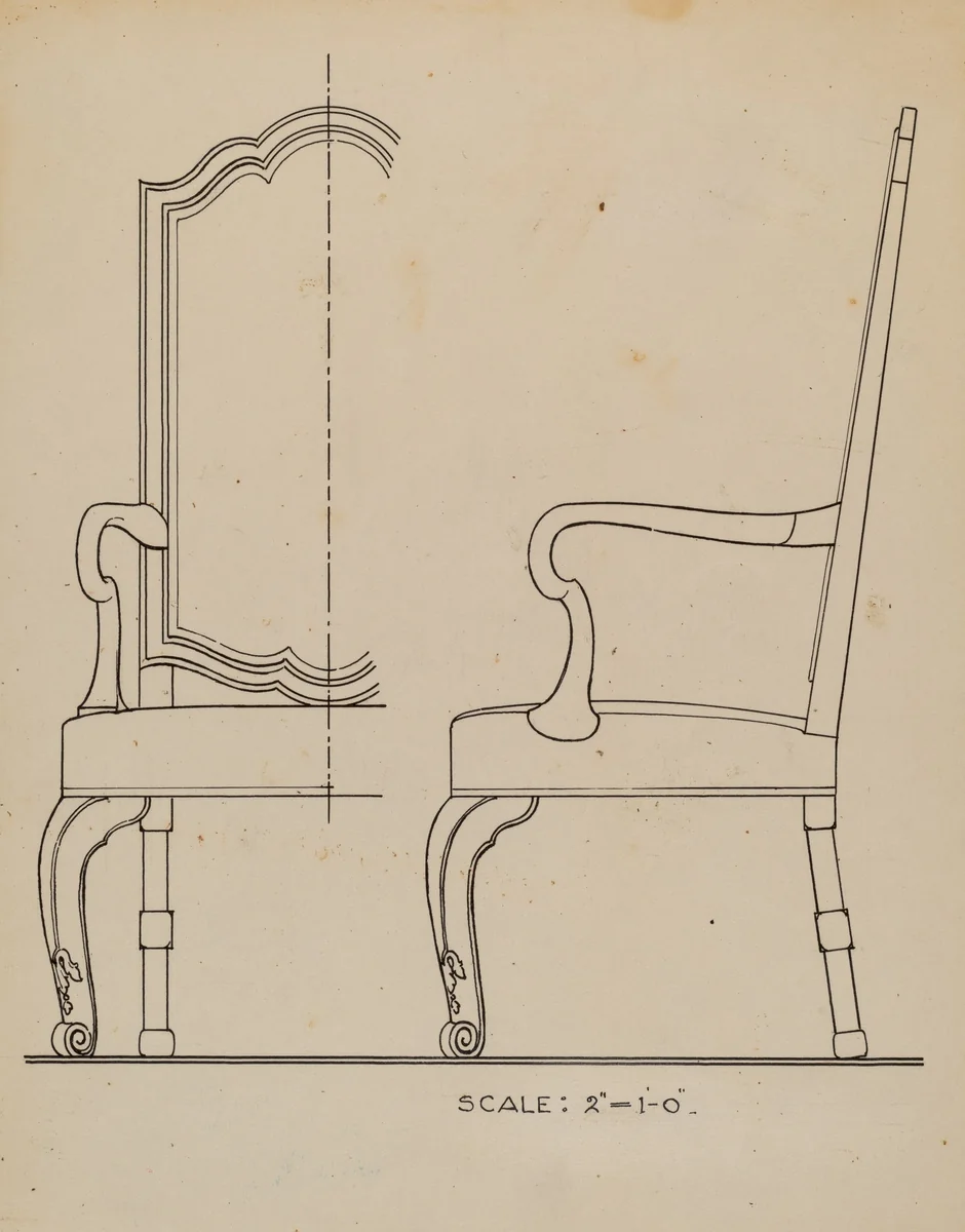 Arm Chair by Simon Weiss, index of american design, 1936