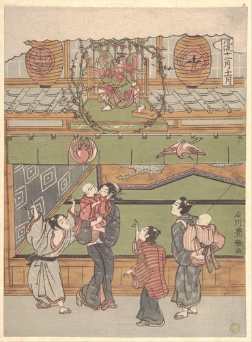 The Eleventh Month by Ishikawa Toyomasa, print, 1757-1777