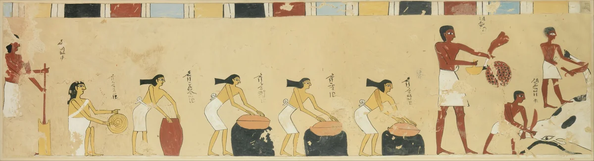Women Preparing Food, Tomb of Djari by Nina de Garis Davies, artwork, -2060--2010