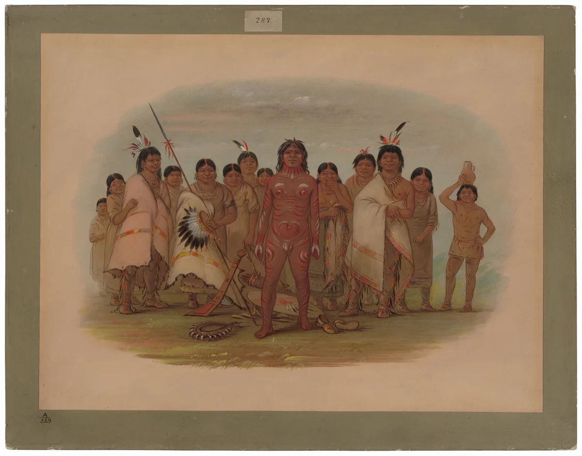 "Paint Me" - Apachee by George Catlin, painting, 1855-1869