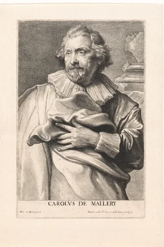 Portret van Karel van Mallery by Lucas Vorsterman, print, 1630-1646