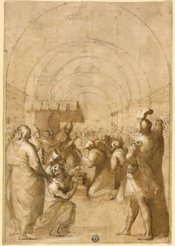 Study for Pope Innocent III Establishing the Franciscan Order by Francesco Allegrini
Federico Zuccaro, drawing, 1607-1684
