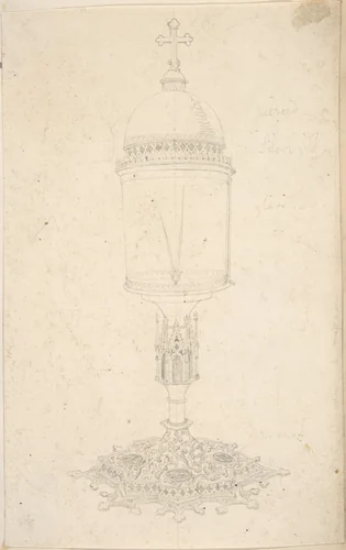 Reliquary Containing Two Slender Bones by anonymous, drawing, 1850-1900