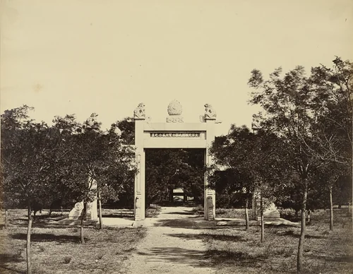 Tomb near Palichiao, the Scene of the Commencement of the Attack on September 21st by Felice Beato, photograph, 1860