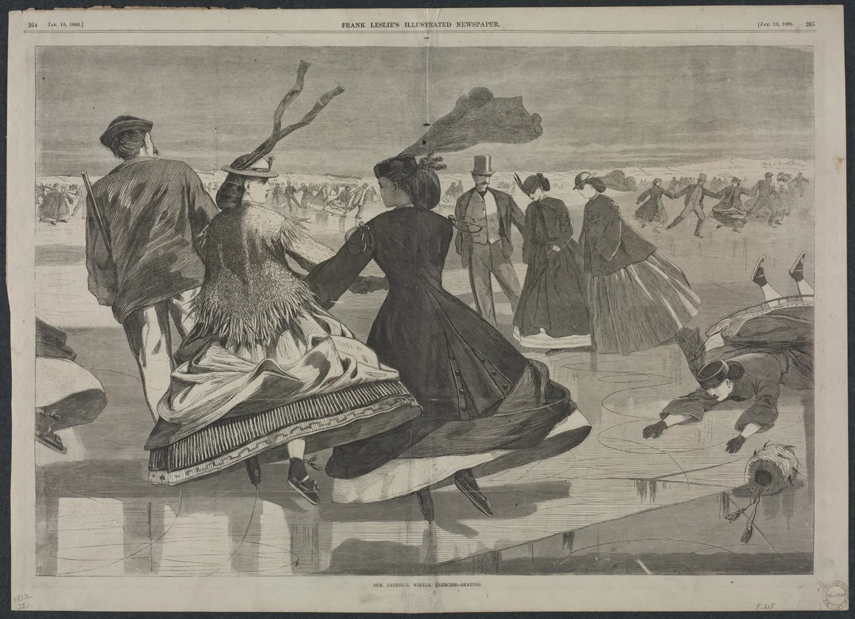 Our National Winter Exercise - Skating by Winslow Homer, print, 1866