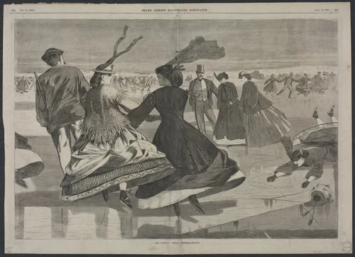 Our National Winter Exercise - Skating by Winslow Homer, print, 1866