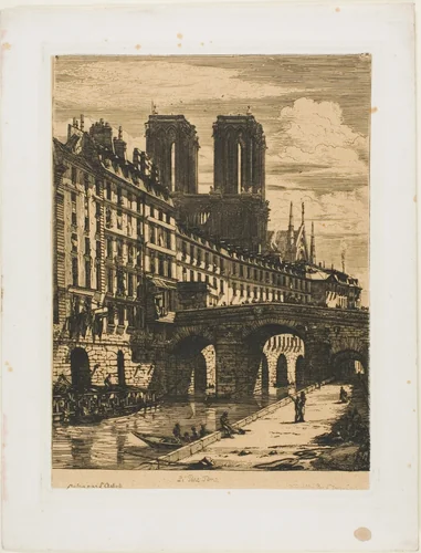 Le Petit Pont, Paris by Charles Meryon, print, 1850