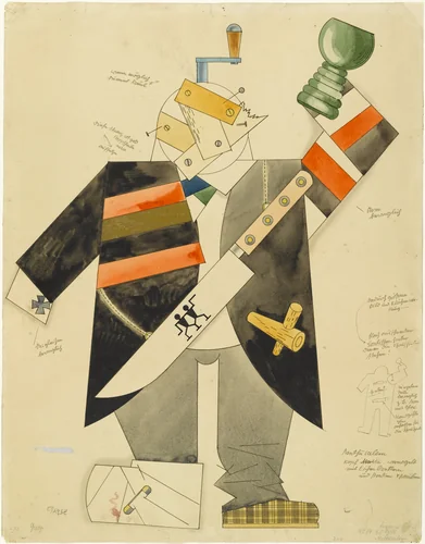 Methusalem. Costume design for the play Methusalem by George Grosz, drawing, 1922