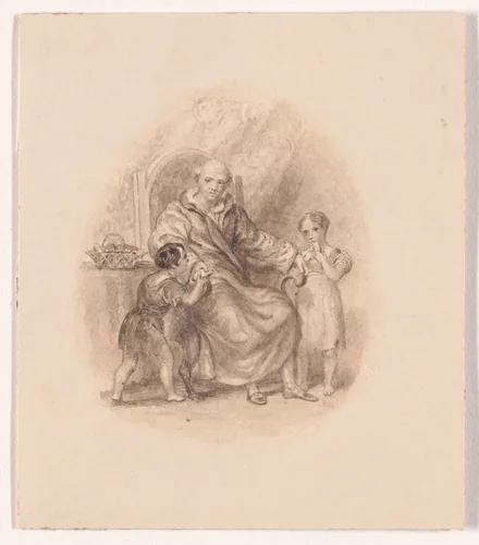 Illustration design for "The Economy of Human Life" by Frank Howard, drawing, 1834