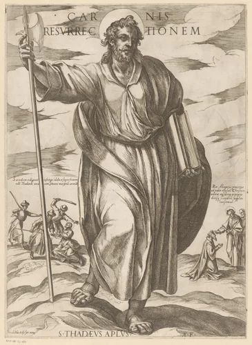 De heilige Judas Taddeüs by Unknown, print, 1565-1630