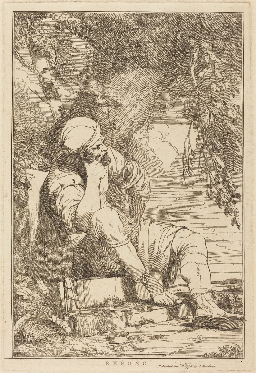 Reposo by John Hamilton Mortimer, print, 1778