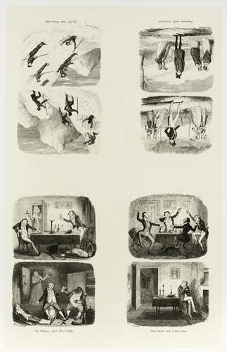 Over-Head and Under-Foot from George Cruikshank's Steel Etchings to The Comic Almanacks: 1835-1853 (top left) by George Cruikshank, print, 1842
