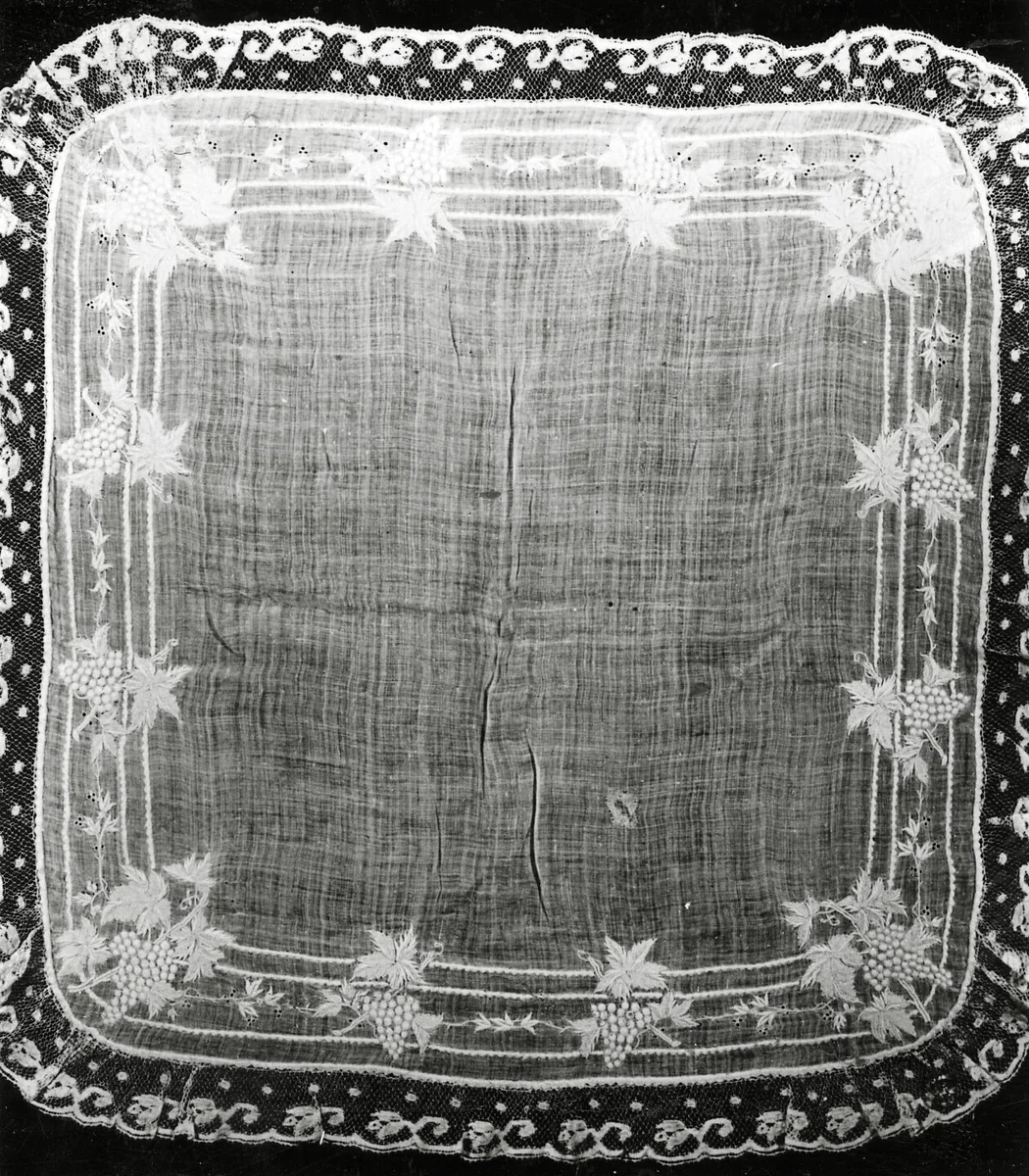 Handkerchief by France and Belgium, textile, 1875-1900