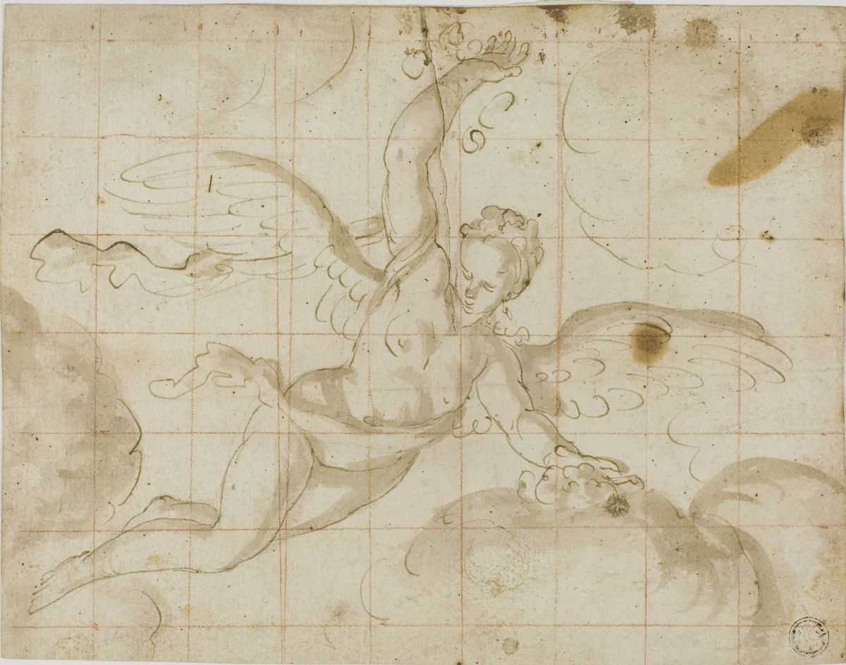 Iris by Domenico Piola, drawing, 1616-1703