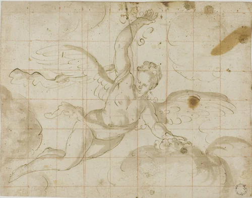 Iris by Domenico Piola, drawing, 1616-1703