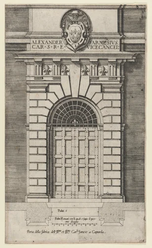 Porta della fabrica of the Farnese Palace, Caprarola, from "Speculum Romanae Magnificentiae" by anonymous, print, 1530-1580
