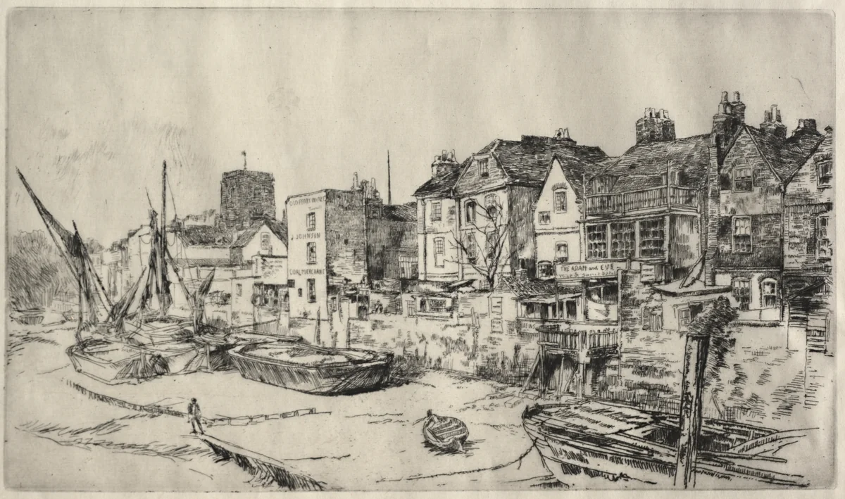 "Adam and Eve" Tavern, Old Chelsea by James McNeill Whistler, print, 1878