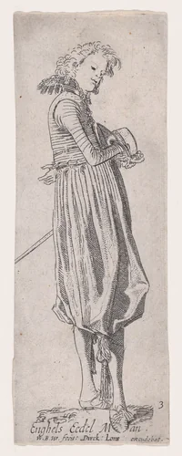 English Nobleman, from Noblemen of Different Countries, Plate 3 by Willem Pietersz Buytewech, print, 1610-1620