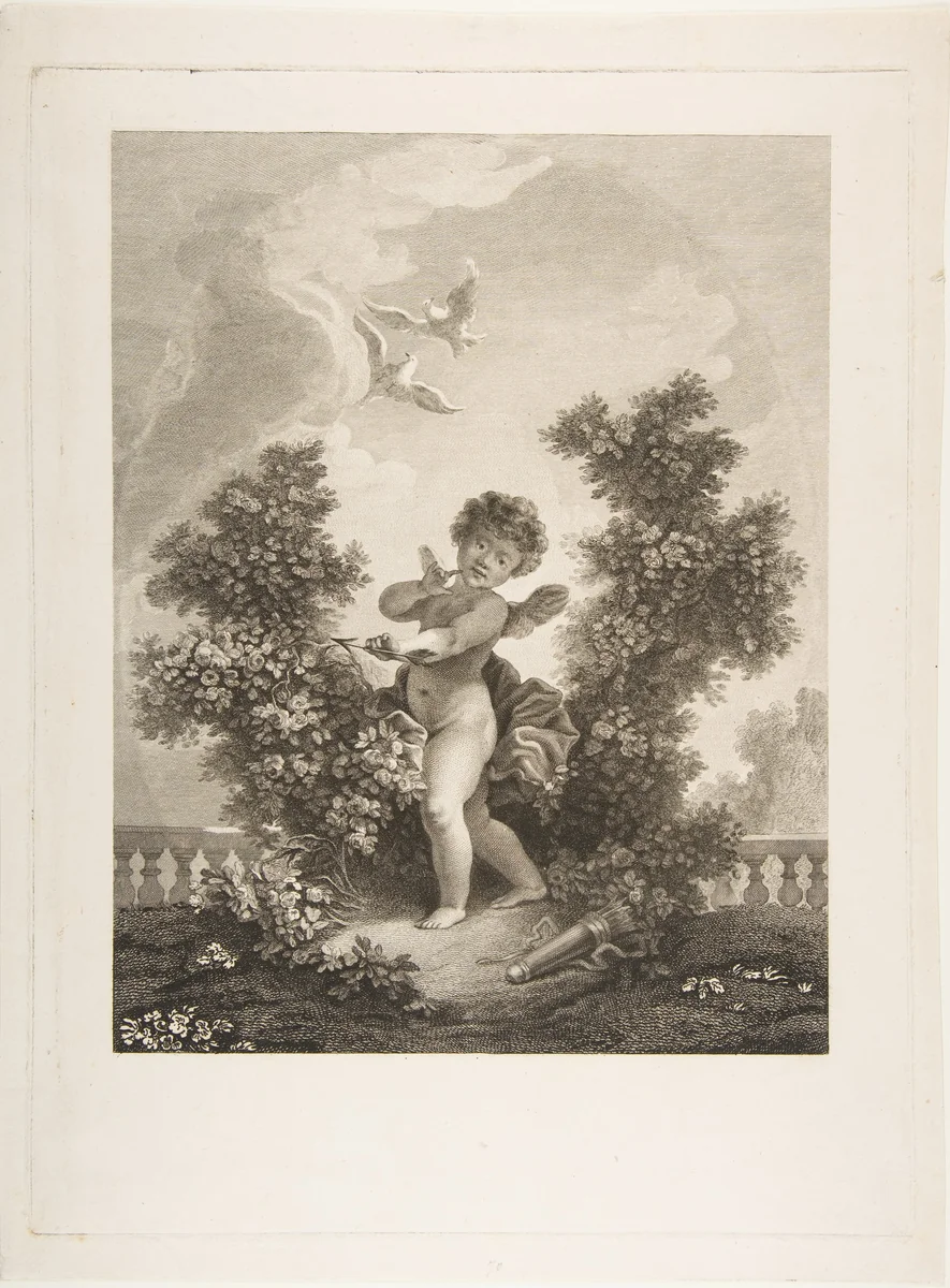 L'Amour en Sentinelle by Simon Charles Miger, print, 1745-1806