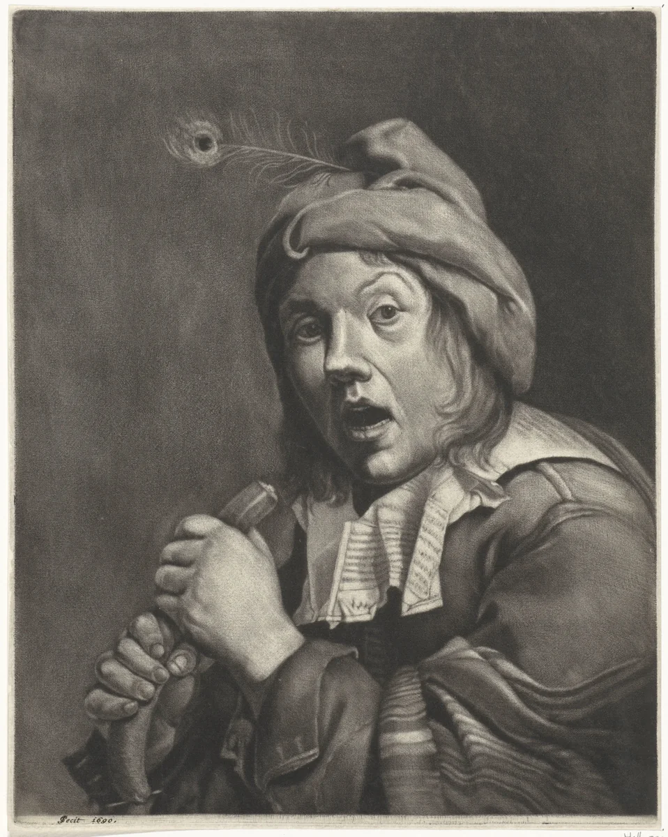 De man met de worst by Jacob Gole, print, 1690