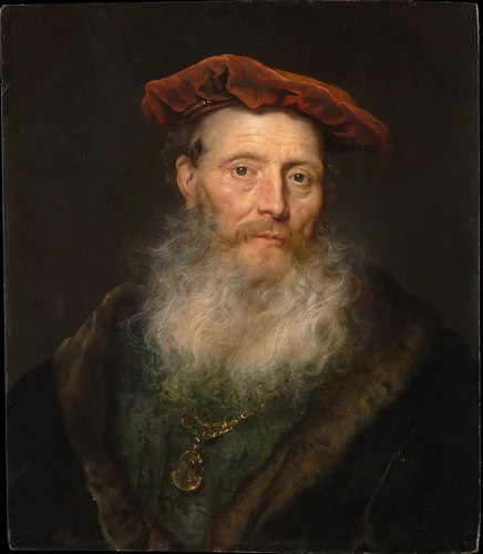 Bearded Man with a Velvet Cap by Govert Flinck, painting, 1645