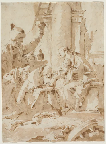 The Adoration of the Magi by Giovanni Battista Tiepolo, drawing, 1735-1745
