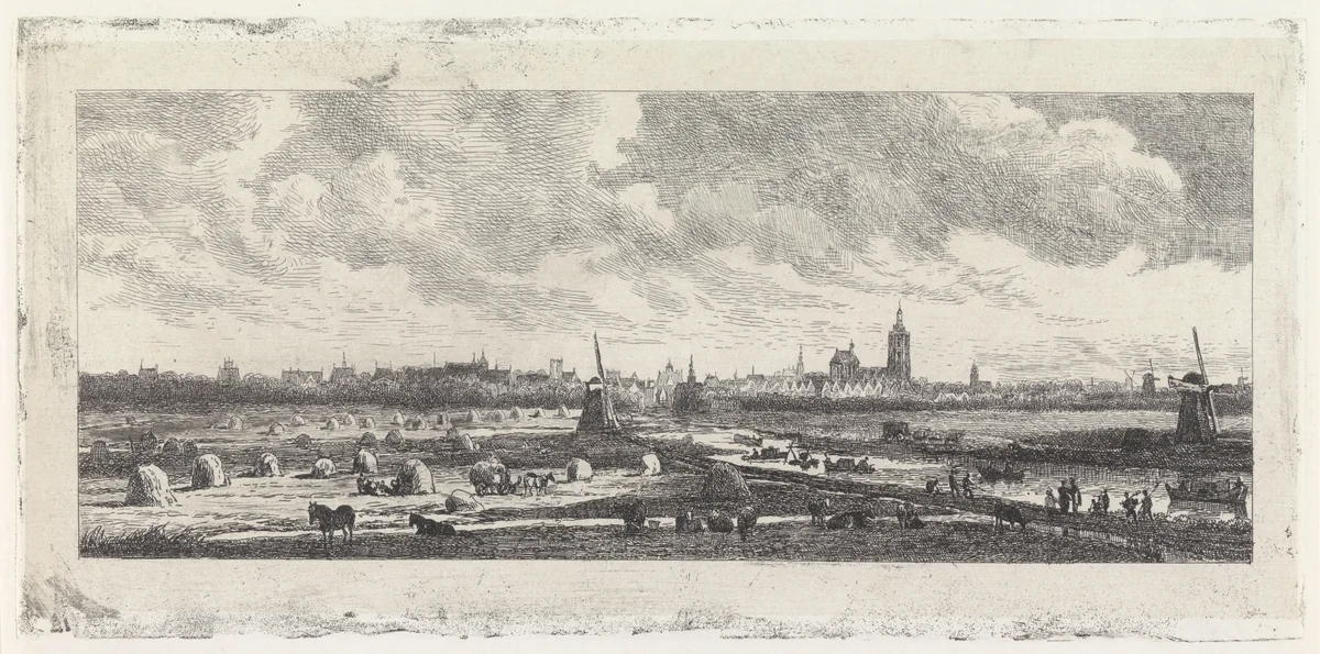 Gezicht op 's Gravenhage by Julius Jacobus van de Sande Bakhuyzen, print, 1845-1885