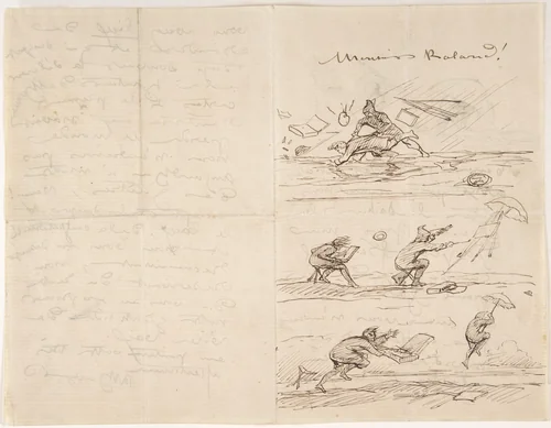 Illustrated letter to M. Roland by Rosa Bonheur, drawing, 1840-1899