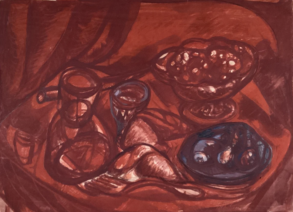 Blue Plate by Leon Kelly, drawing, 1935-1945